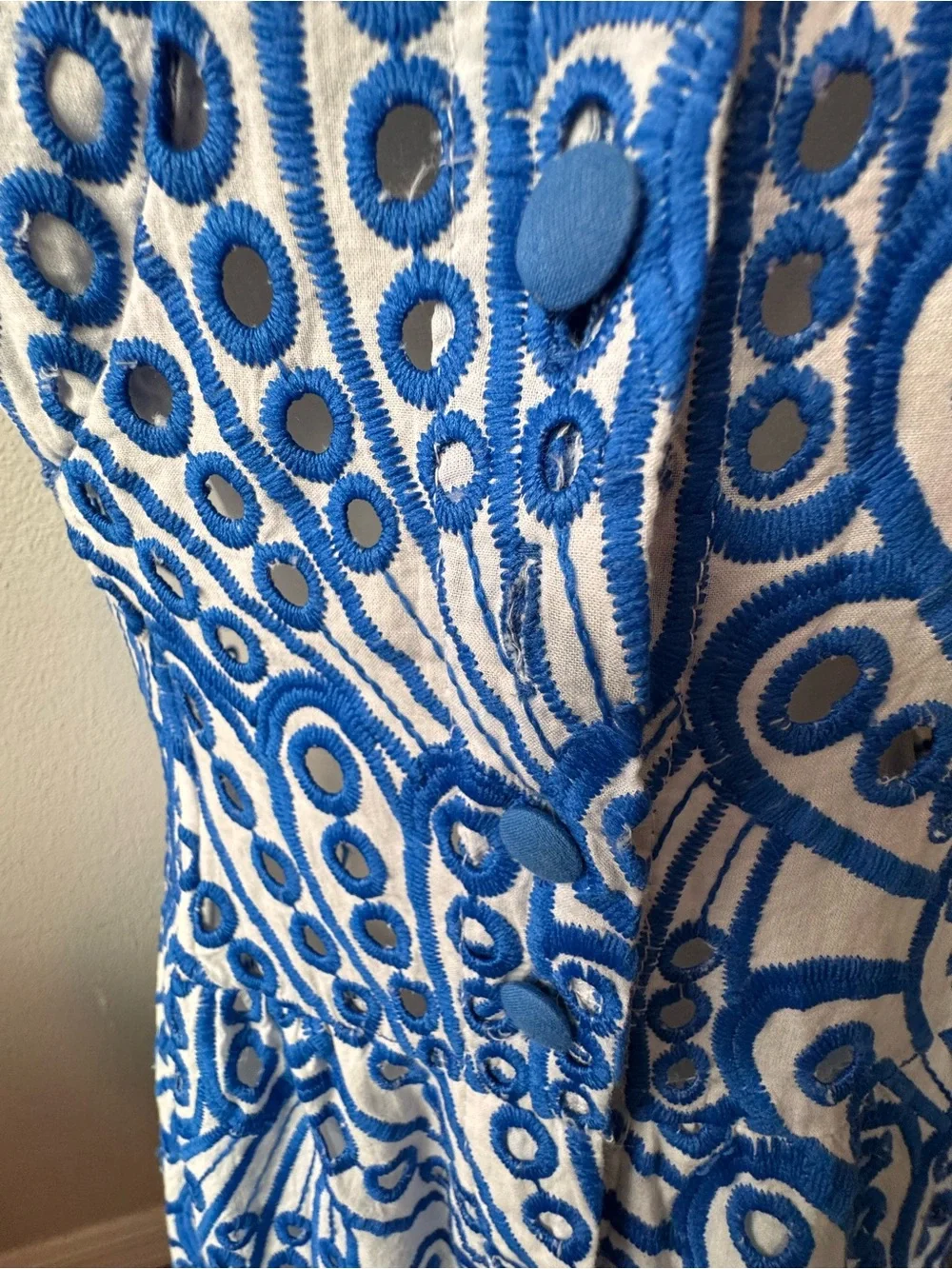 Zimmermann Eyelet Blue White Dress Ruffle Hem Cottagecore SZ 2 or S - Picture 14 of 16